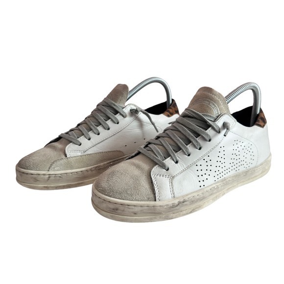 P448 John White Leopard Print Sneakers women's size 38 US 8 ITALY 38  41 US 10.5 - Picture 2 of 13